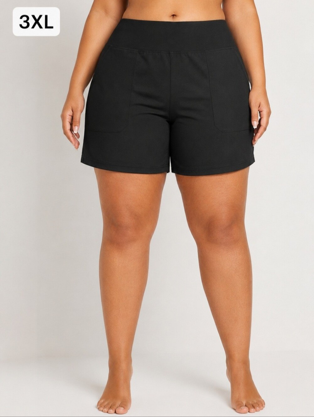 NWT.Baleaf Black High-Waist Athletic Shorts with Front Pockets. Size 3XL.